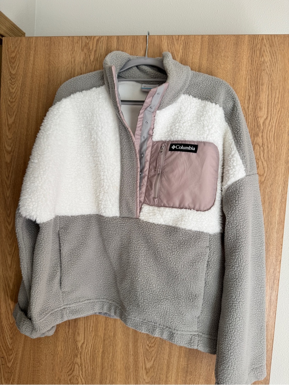 Columbia Light Gray Sherpa Collar Jacket